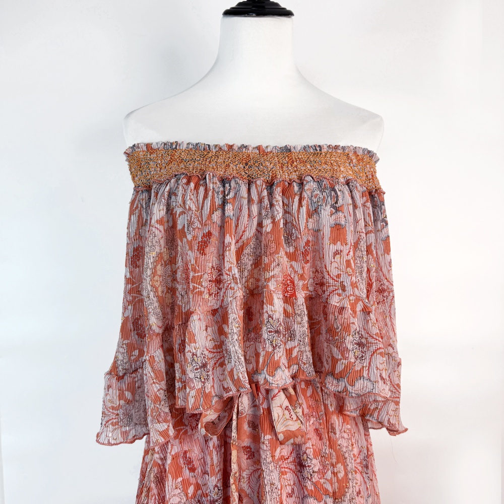 Horizontal collar vacation dress strapless lady long dress