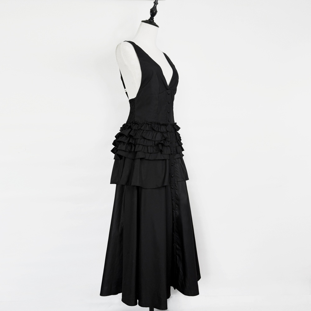 Pure big skirt vest temperament V-neck formal dress