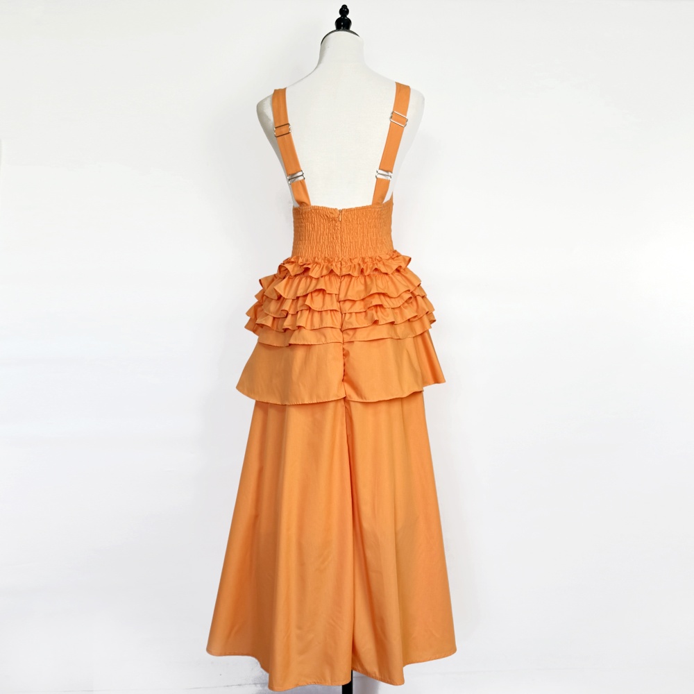 Pure big skirt vest temperament V-neck formal dress