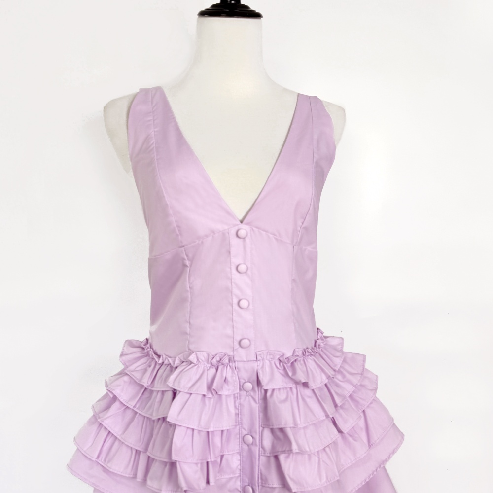 Pure big skirt vest temperament V-neck formal dress