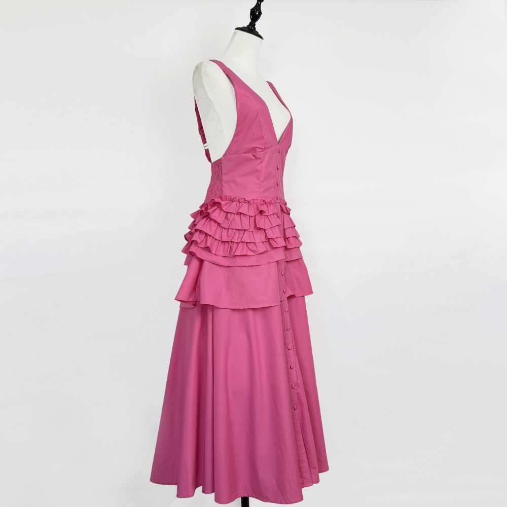 Pure big skirt vest temperament V-neck formal dress