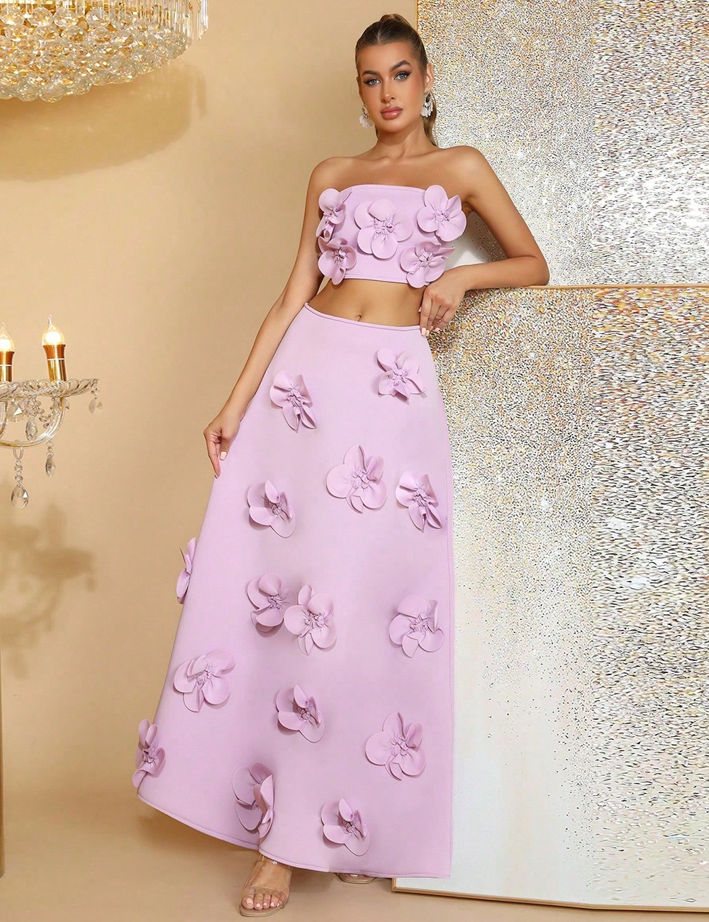 Sexy European style skirt two-piece A-line long skirt