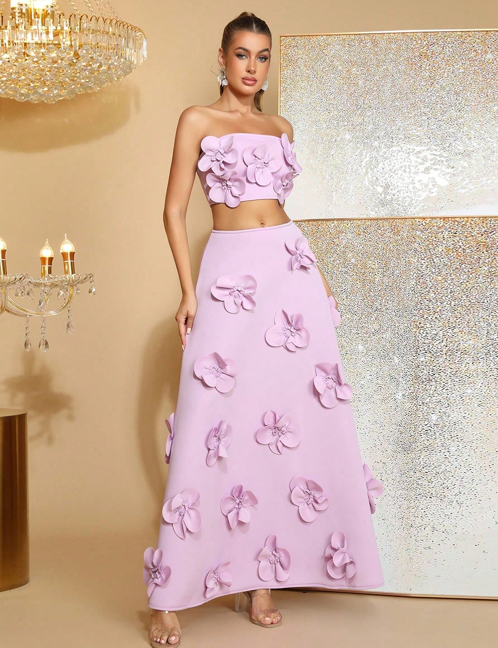 Sexy European style skirt two-piece A-line long skirt
