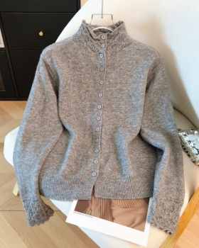 Thermal spring slim sweater retro crochet coat for women