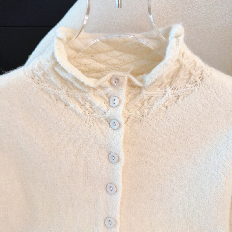 Thermal spring slim sweater retro crochet coat for women