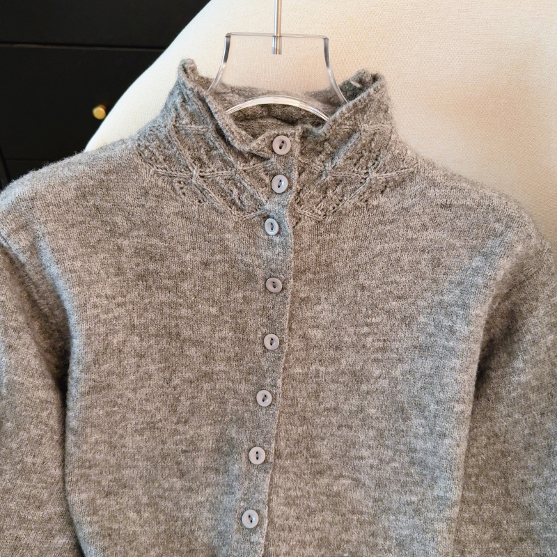 Thermal spring slim sweater retro crochet coat for women