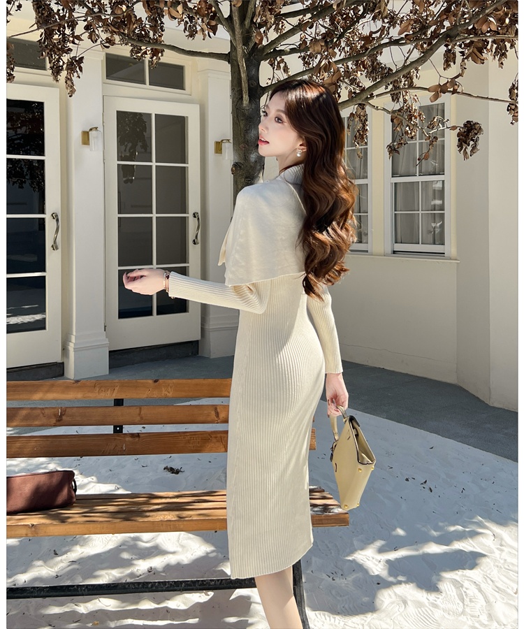 Knitted cloak autumn and winter shawl 2pcs set