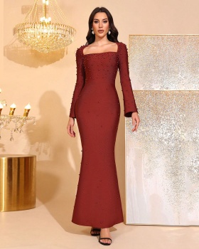 Beading luxurious formal dress tight dress for women