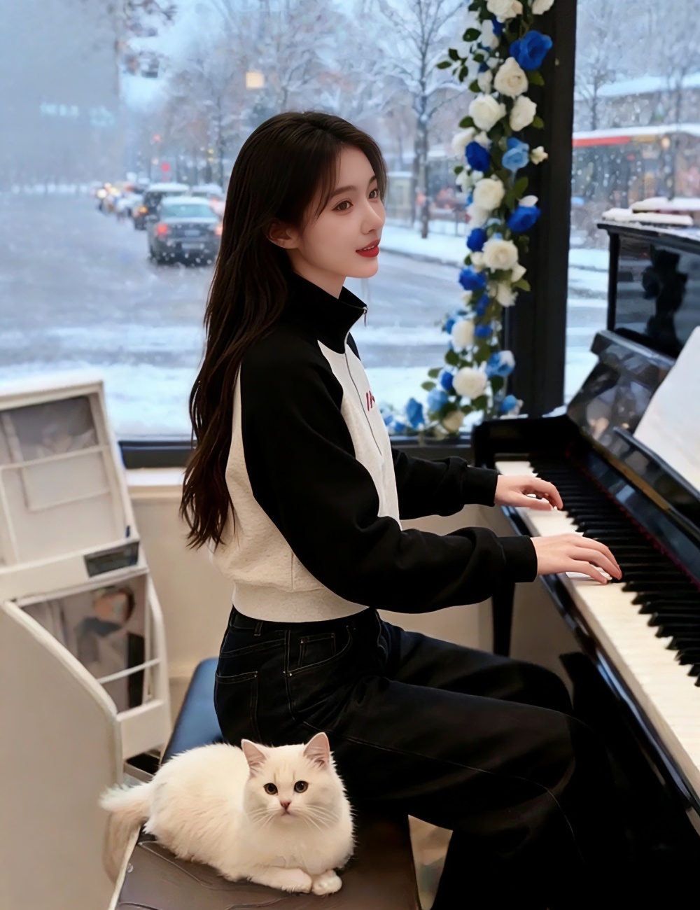 Fashion half zip hoodie short mixed colors tops for women