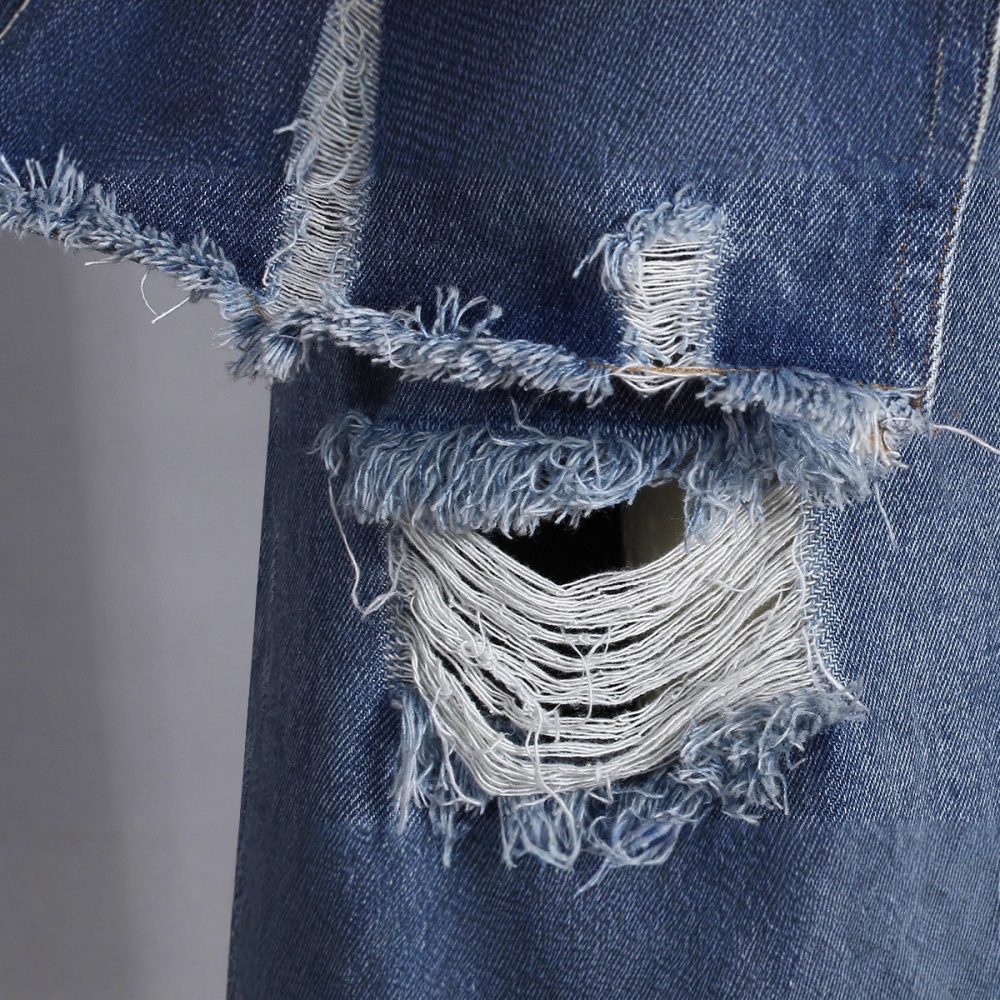 Pseudo-two high waist jeans loose culottes for women