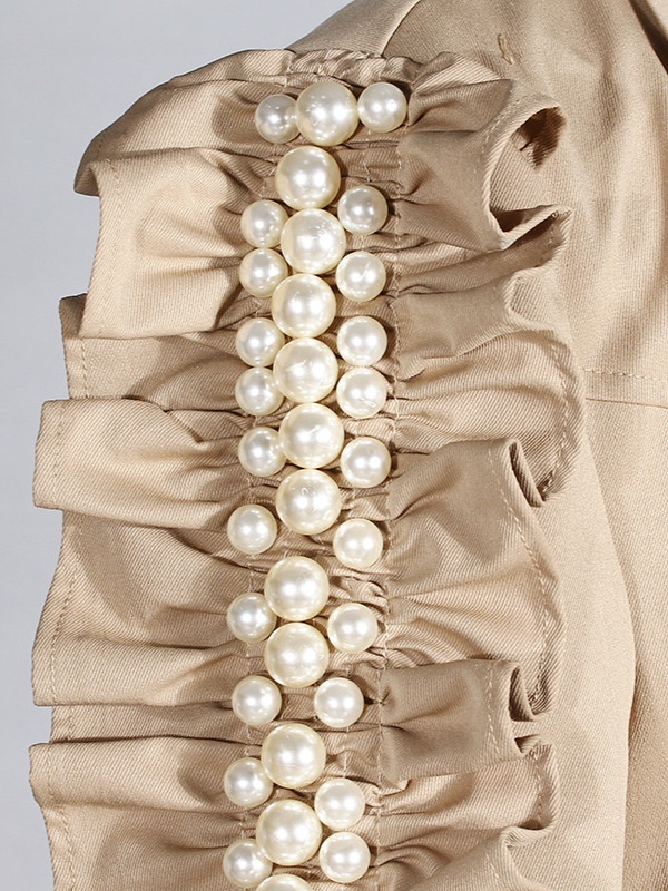 Long retro business suit slim wood ear coat for women