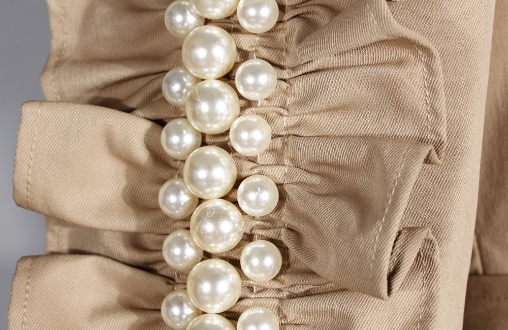 Long retro business suit slim wood ear coat for women