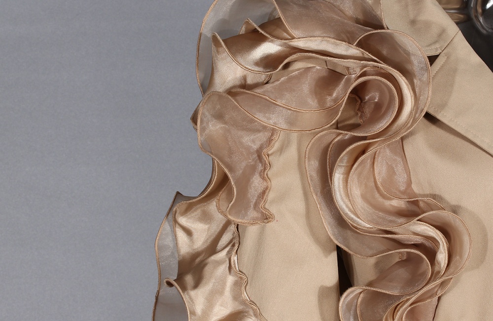 Splice lantern sleeve windbreaker lapel slim coat for women