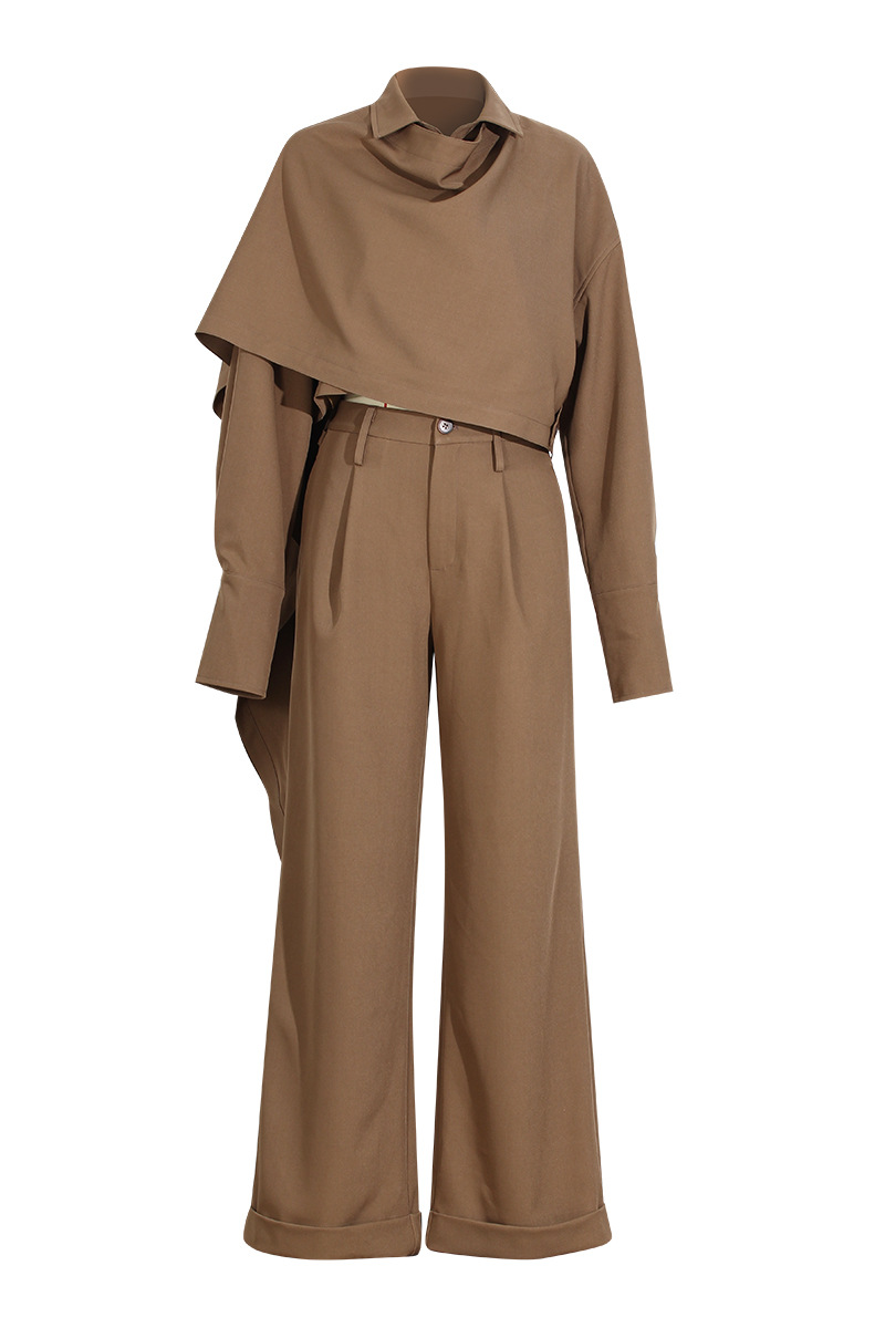 Modeling fashion shirt European style long pants a set