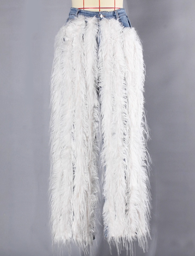 Denim long pants European style pants for women