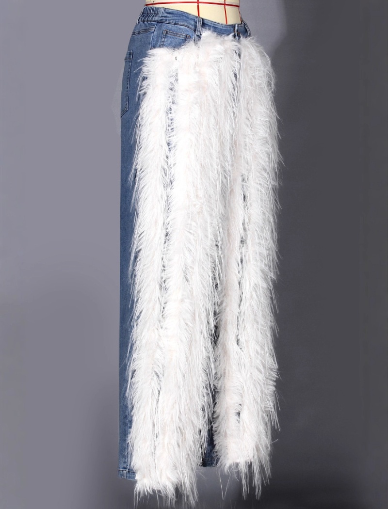 Denim long pants European style pants for women