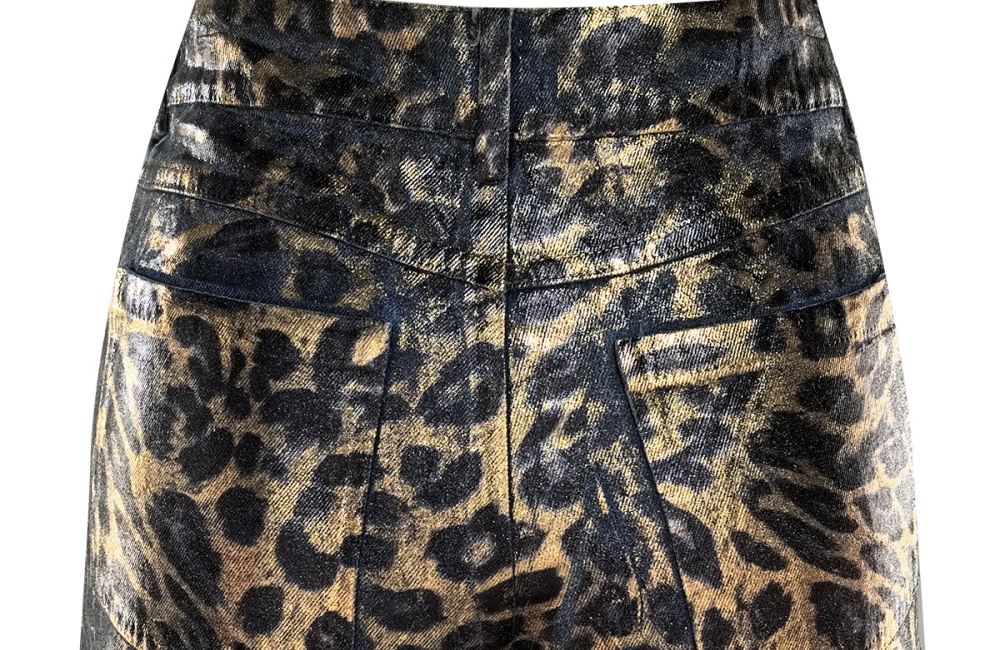 Temperament denim slim bronzing shirt a set