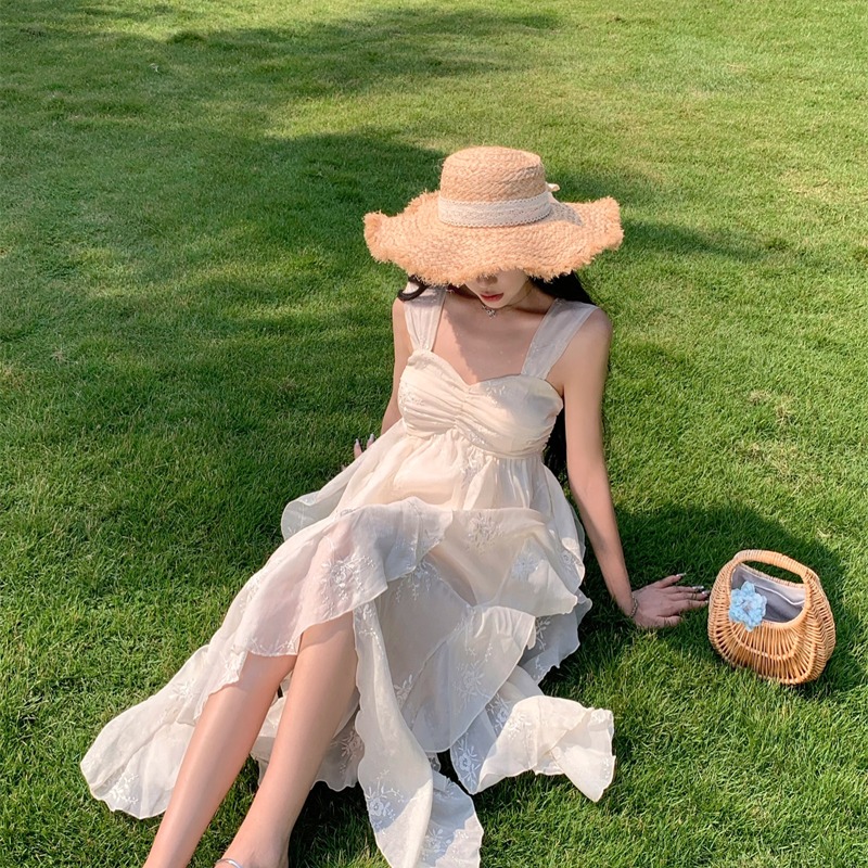 Vacation white jumpsuit velvet long dress for women