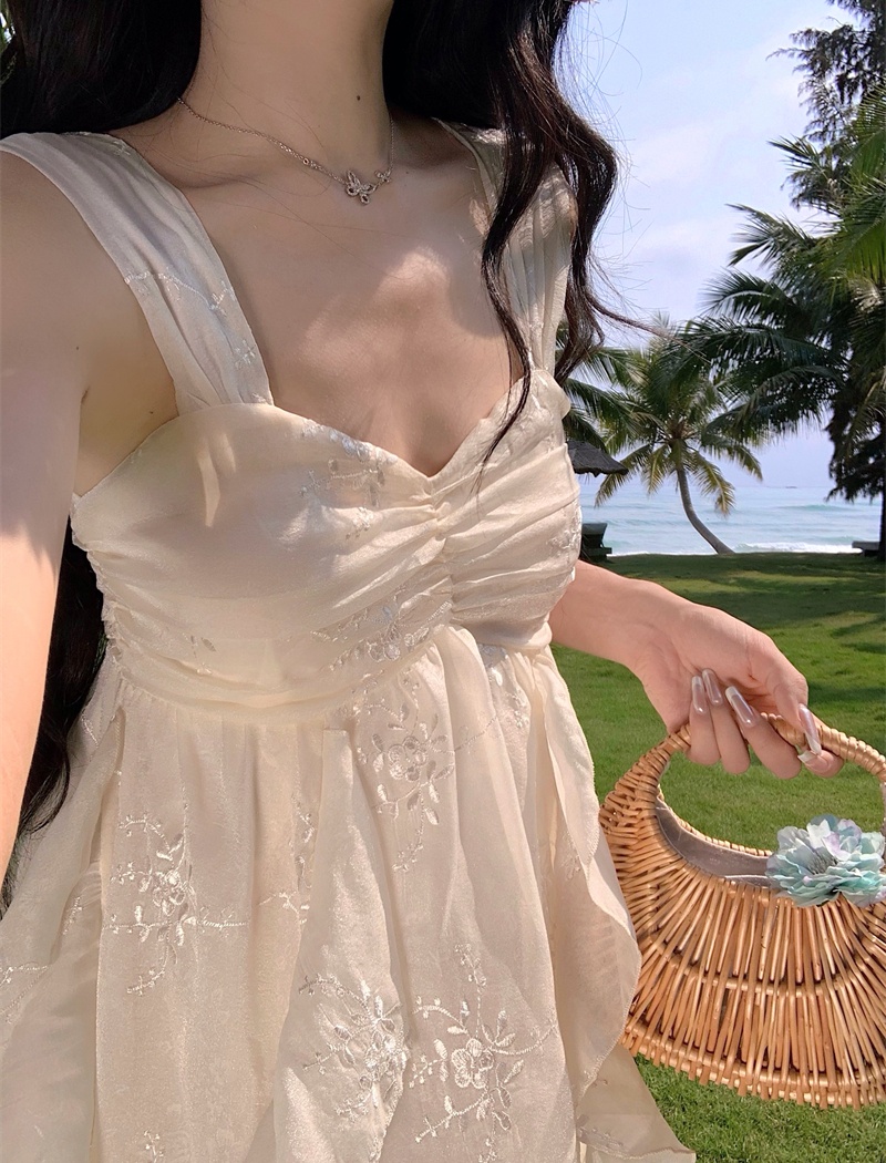 Vacation white jumpsuit velvet long dress for women