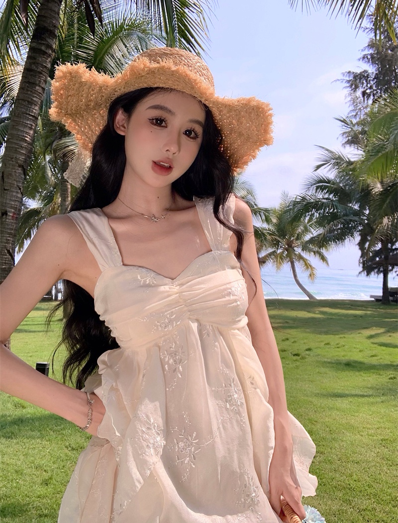 Vacation white jumpsuit velvet long dress for women