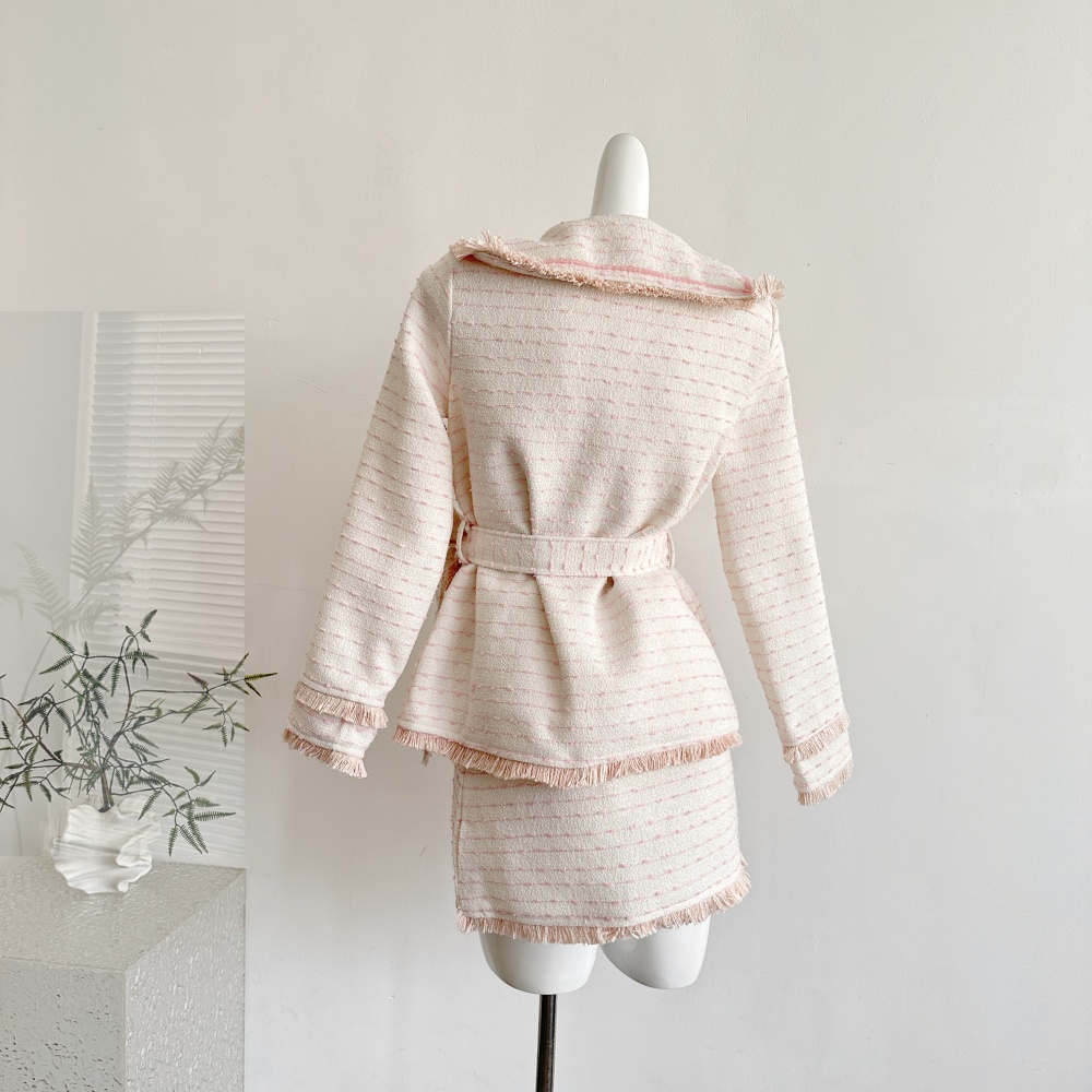 Show young bow coat frenum sweet skirt a set