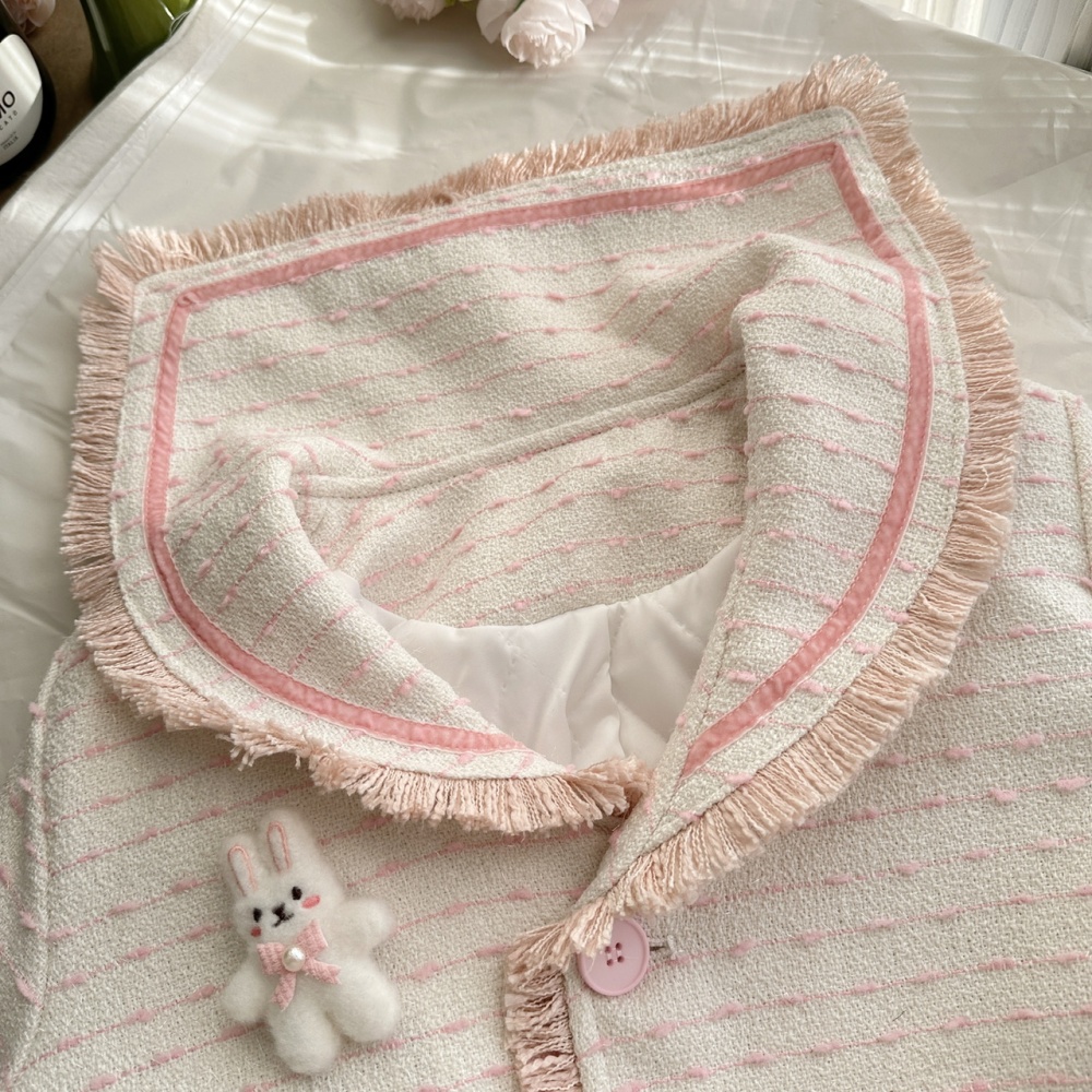 Show young bow coat frenum sweet skirt a set