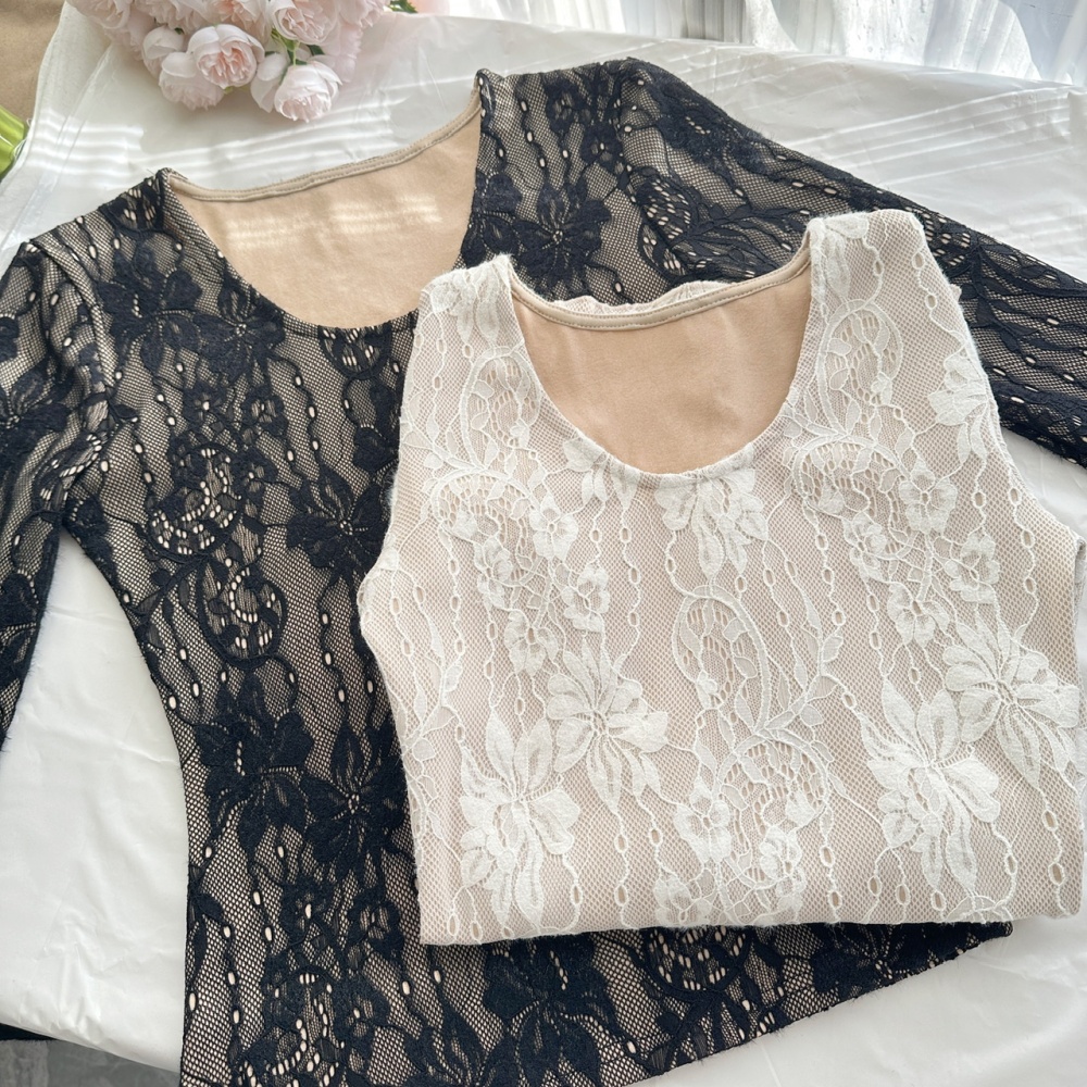 Relief lined sueding bottoming tops for women