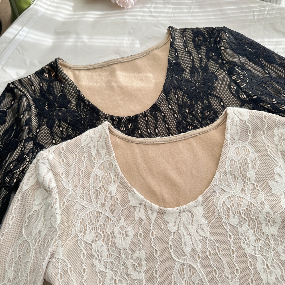 Relief lined sueding bottoming tops for women