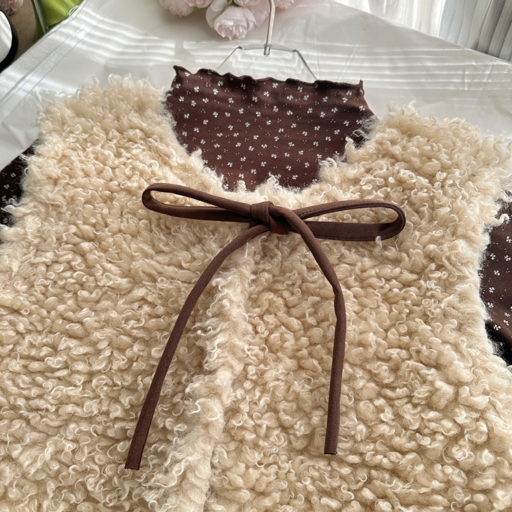 Korean style coat autumn and winter T-shirt 2pcs set