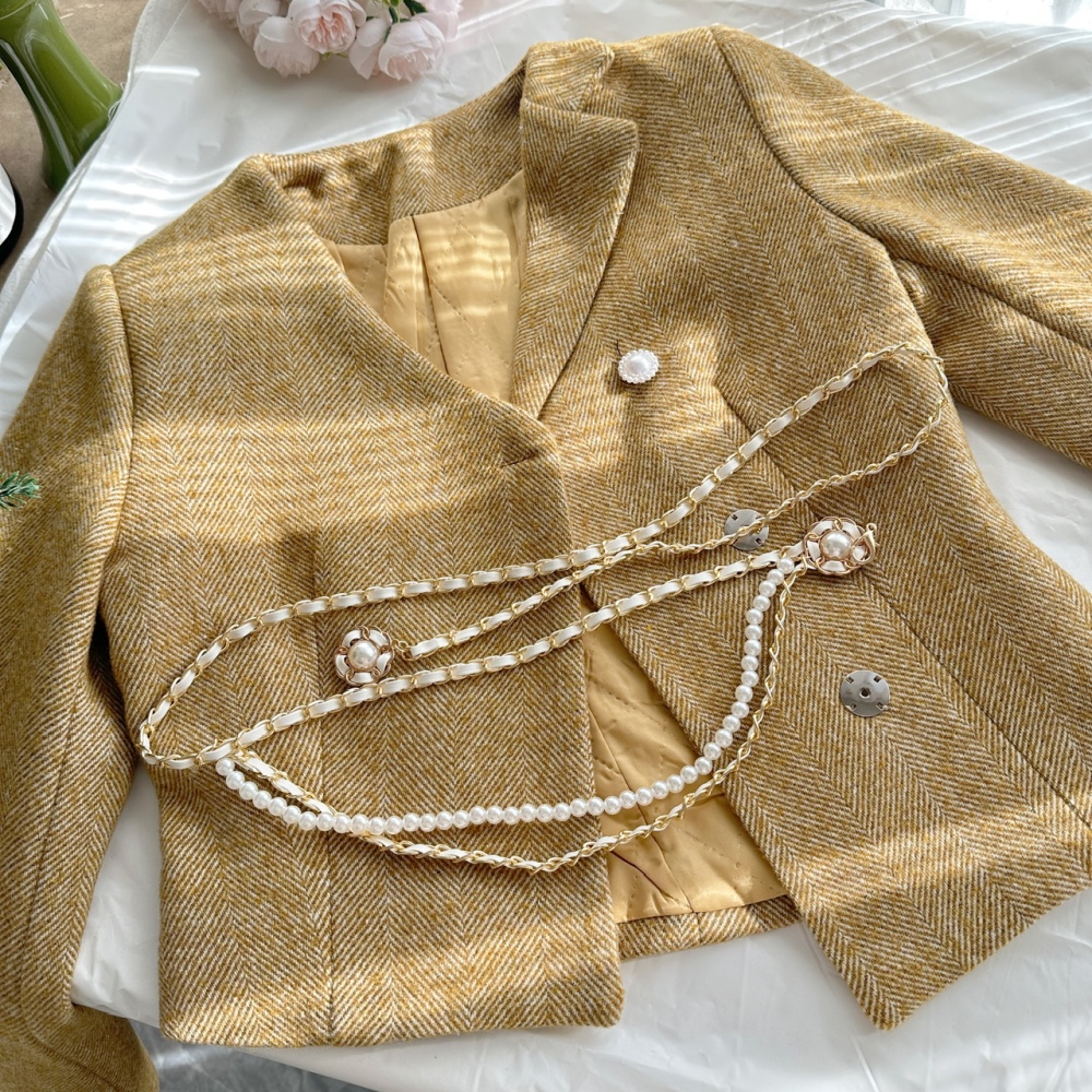 Chanelstyle winter short skirt wool jacket 2pcs set