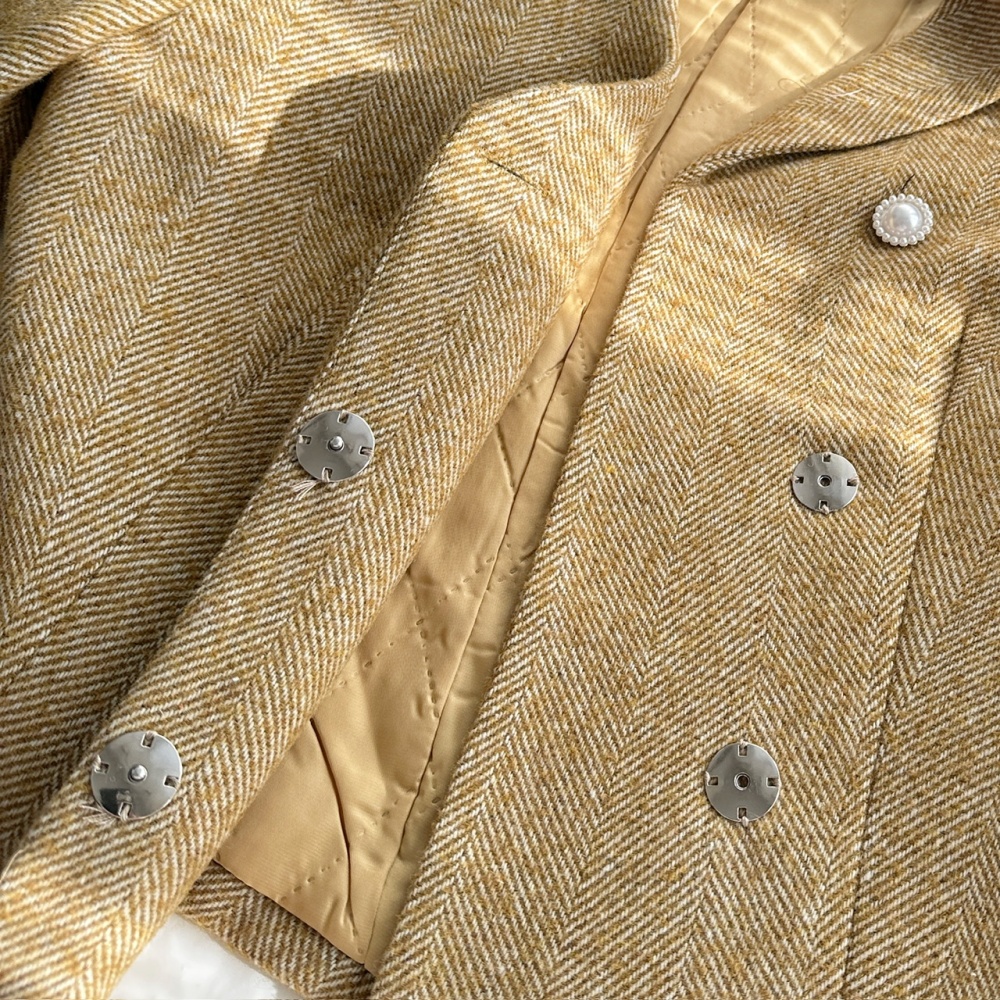 Chanelstyle winter short skirt wool jacket 2pcs set