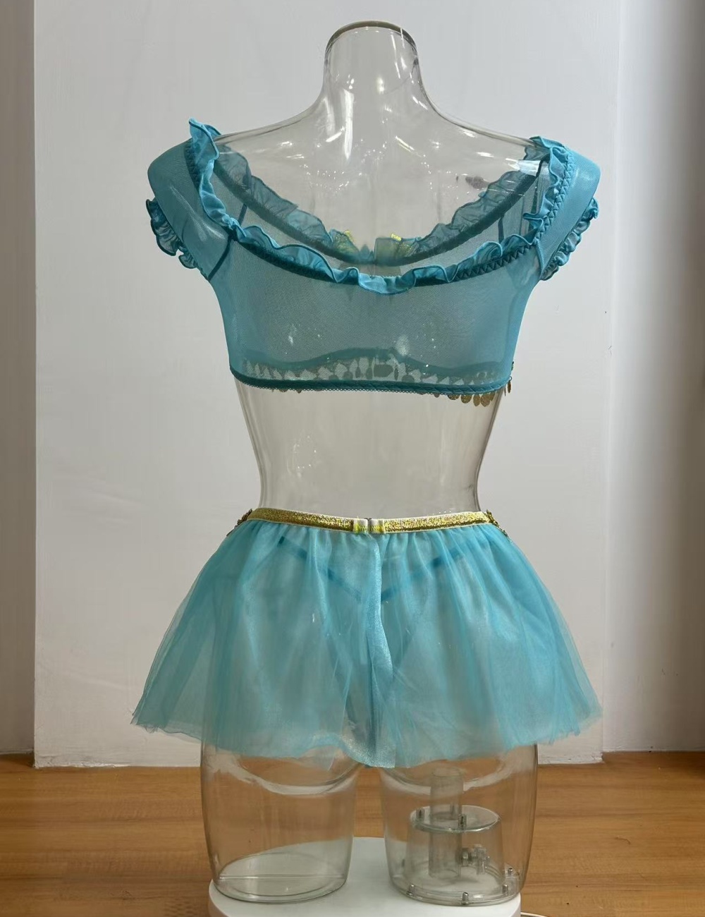 Sequins flat shoulder enticement Sexy underwear a set