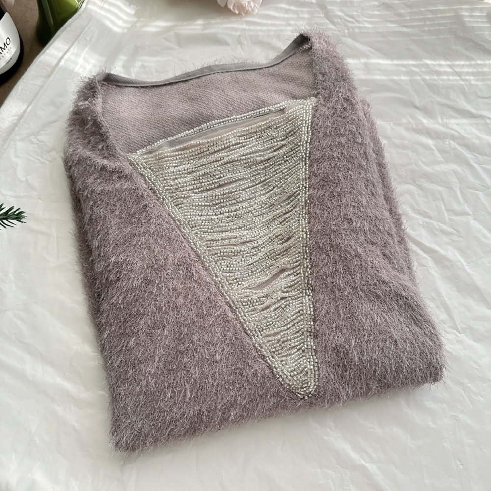 Knitted pink autumn and winter fashion chain tops