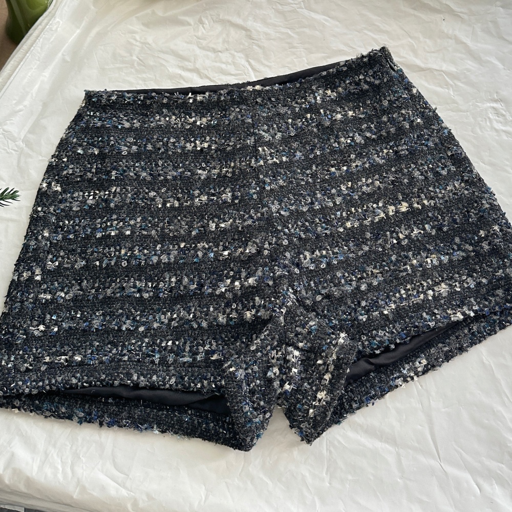 Round neck wool sweater loose shorts a set for women