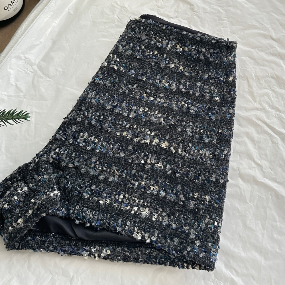 High waist slim woolen shorts