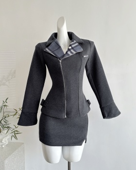Short mixed colors coat autumn and winter business suit a set
