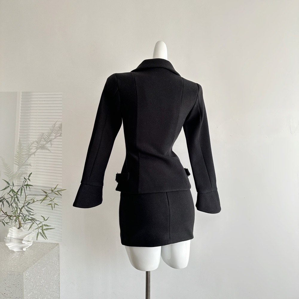 Short mixed colors coat autumn and winter business suit a set