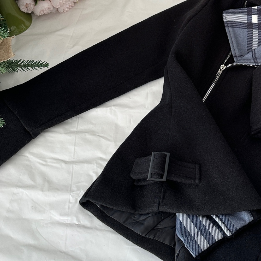 Short mixed colors coat autumn and winter business suit a set