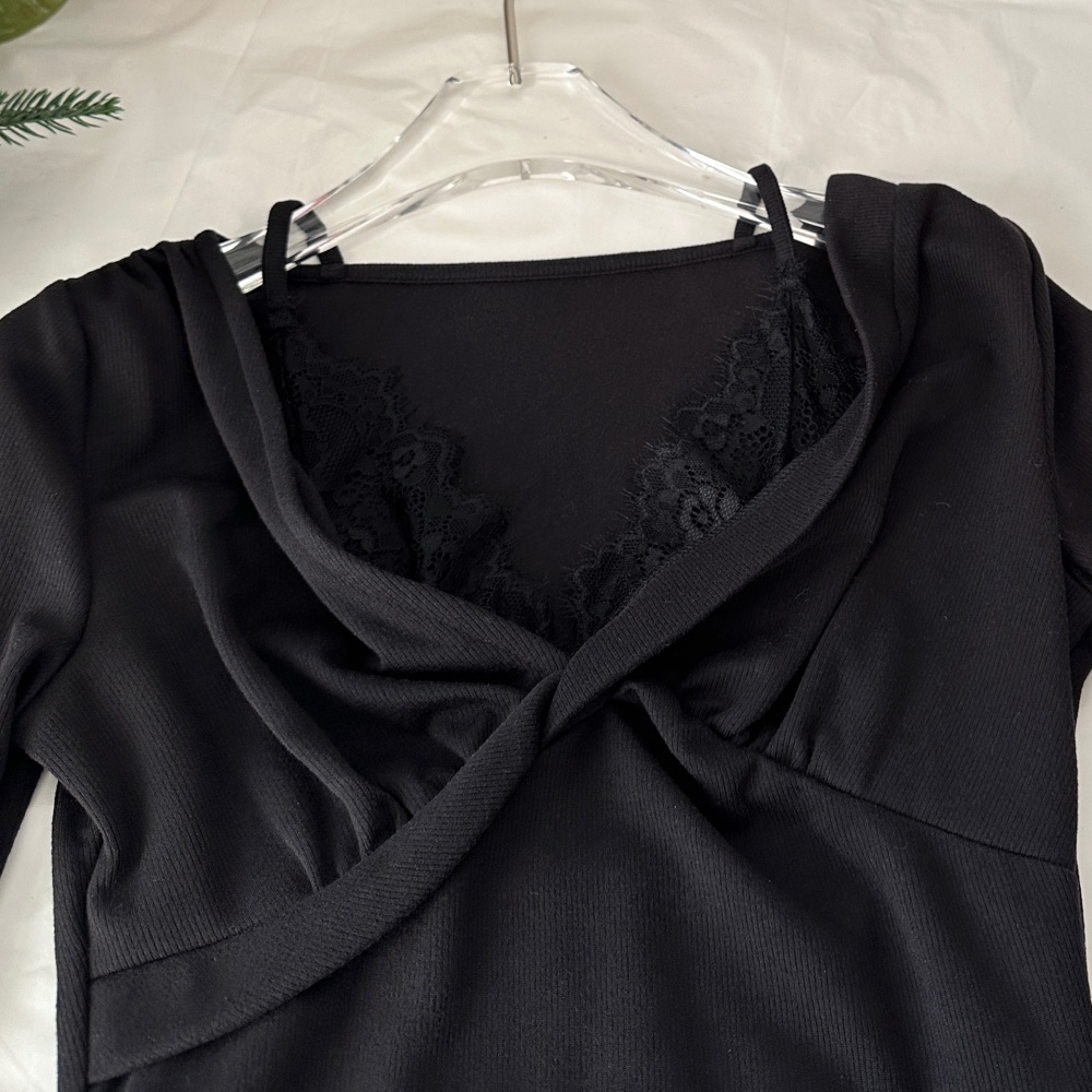 Lotus leaf edges enticement dress for women