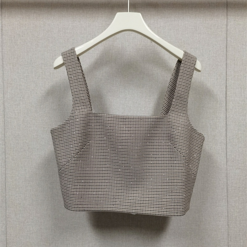 Niche fashion skirt leather buckle tops 2pcs set