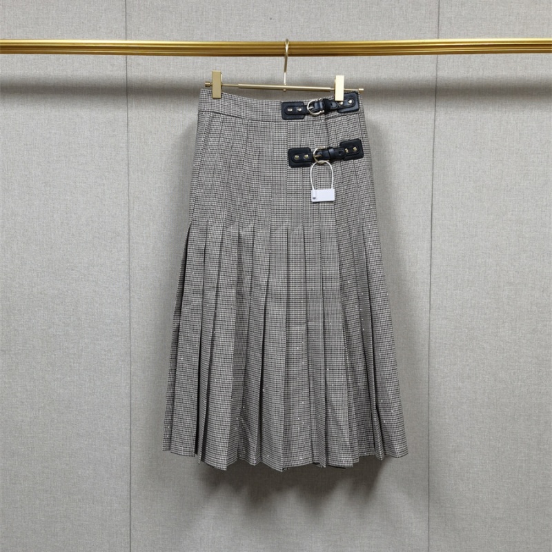 Niche fashion skirt leather buckle tops 2pcs set