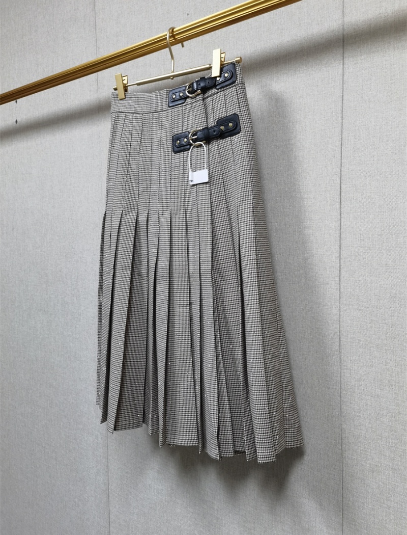 Niche fashion skirt leather buckle tops 2pcs set