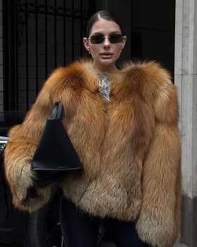 European style Korean style coat ladies temperament fur coat