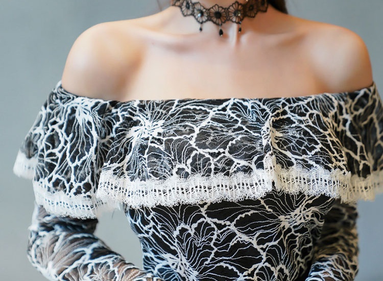 Temperament strapless package hip skirt