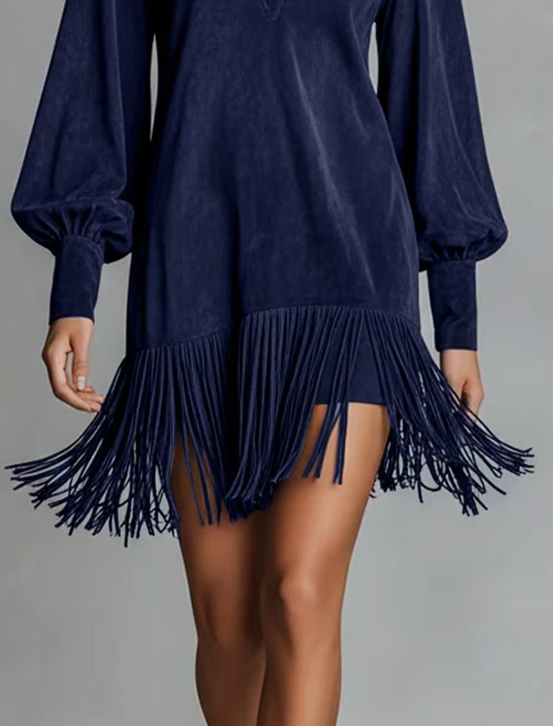 Imitation of suede European style dress for women