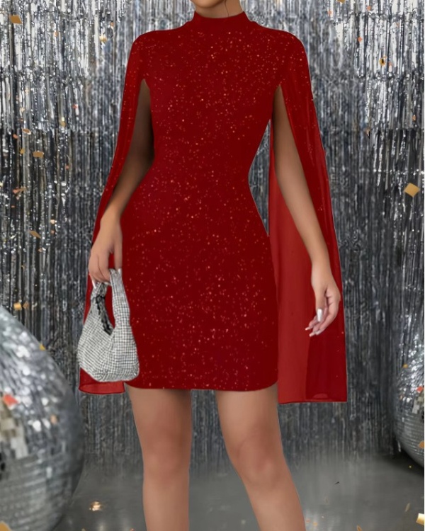 Fashion European style cloak chiffon dress for women