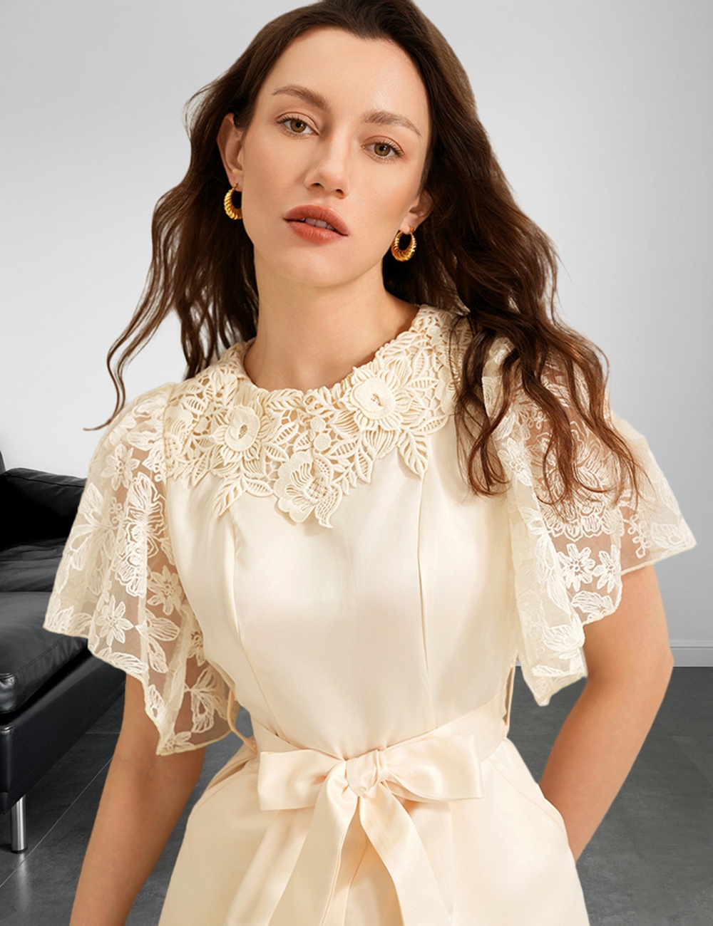 Elegant European style jumpsuit satin evening dress