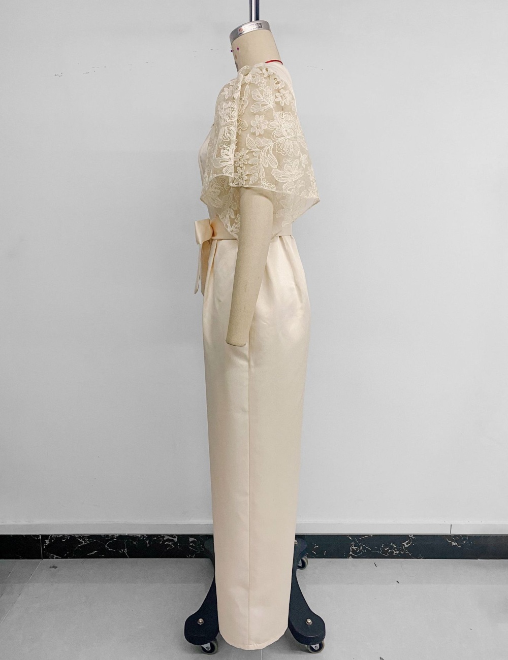 Elegant European style jumpsuit satin evening dress