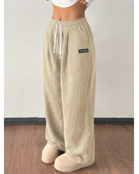 Drawstring loose Casual pure autumn and winter pants