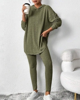 European style hooded Casual long pants a set for women